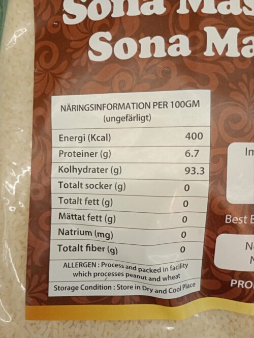 Malik Sona Masoori 5kg - Image 2