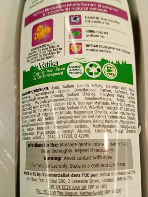 Vatika Black Seed Shampoo 400ml – Strength & Shine for Healthy Hair - Image 2